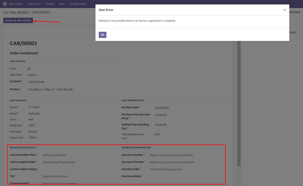 Payment Plans Form